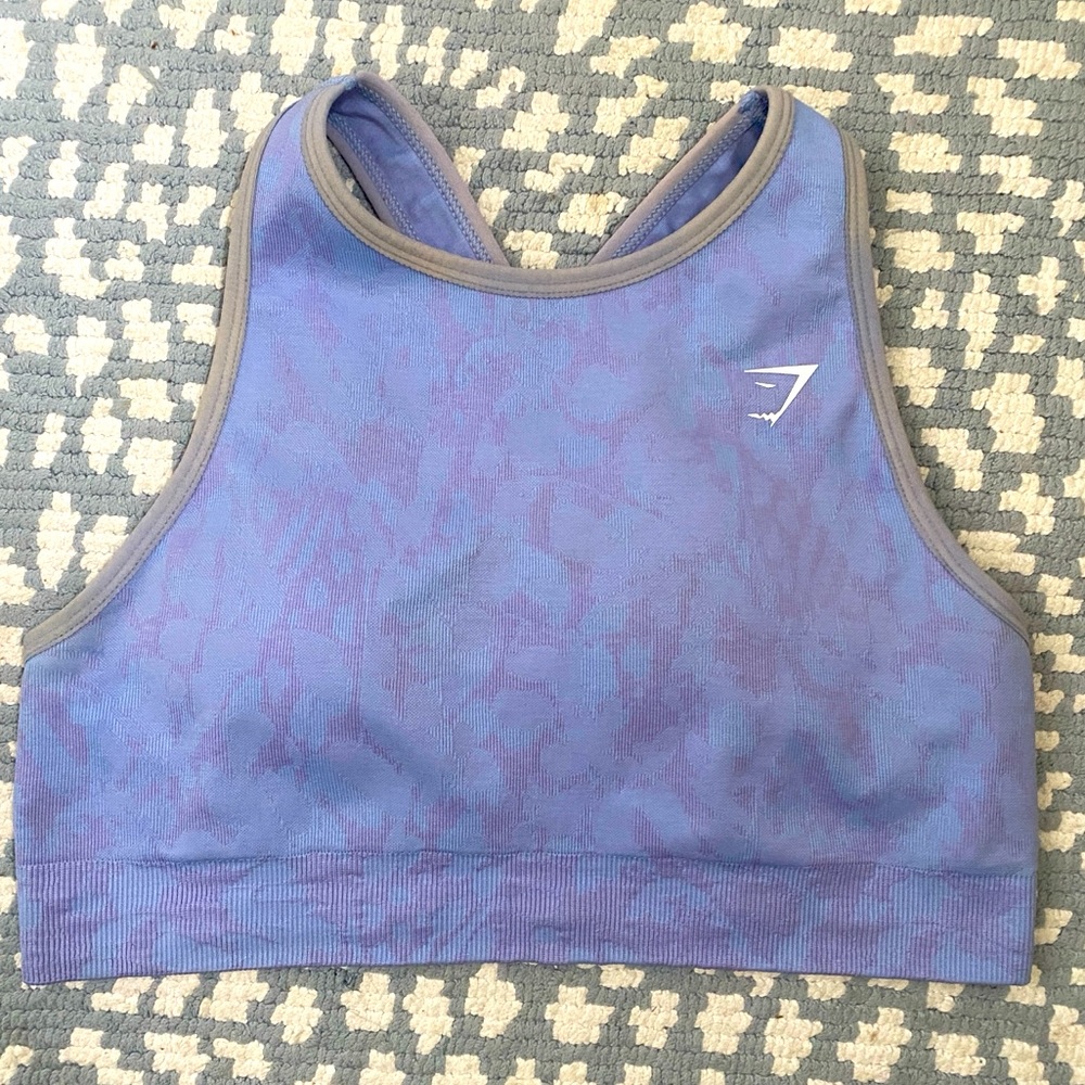 Gymshark Adapt Animal Seamless Sports Bra- Butterfly | Light Blue Sz Small